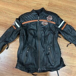 Harley-Davidson Black Jacket with Orange and White Details